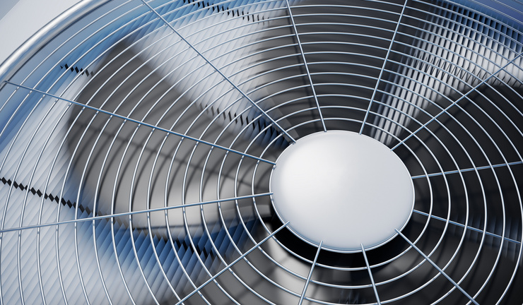 Gros plan sur un ventilateur destiné à la climatisation des salles de spectacle