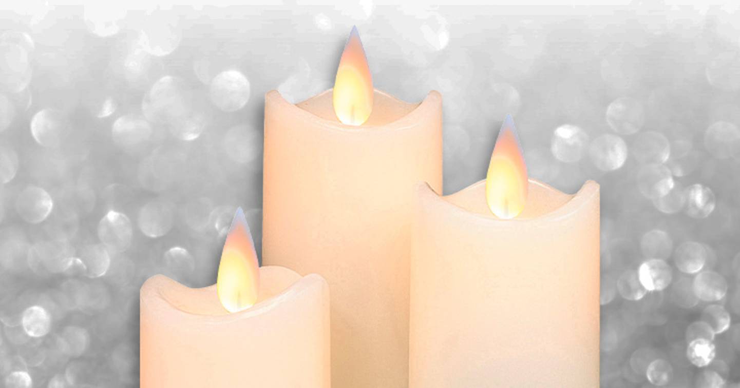   Polarlite - Lot de 3 bougies LED en cire véritable »