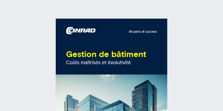 Page de titre du dépliant avec l'inscription Gestion de bâtiment – Coûts maîtrisés et évolutivité
