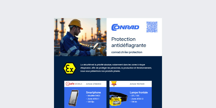 Page de titre du dépliant avec l'inscription Protection antidéflagrante