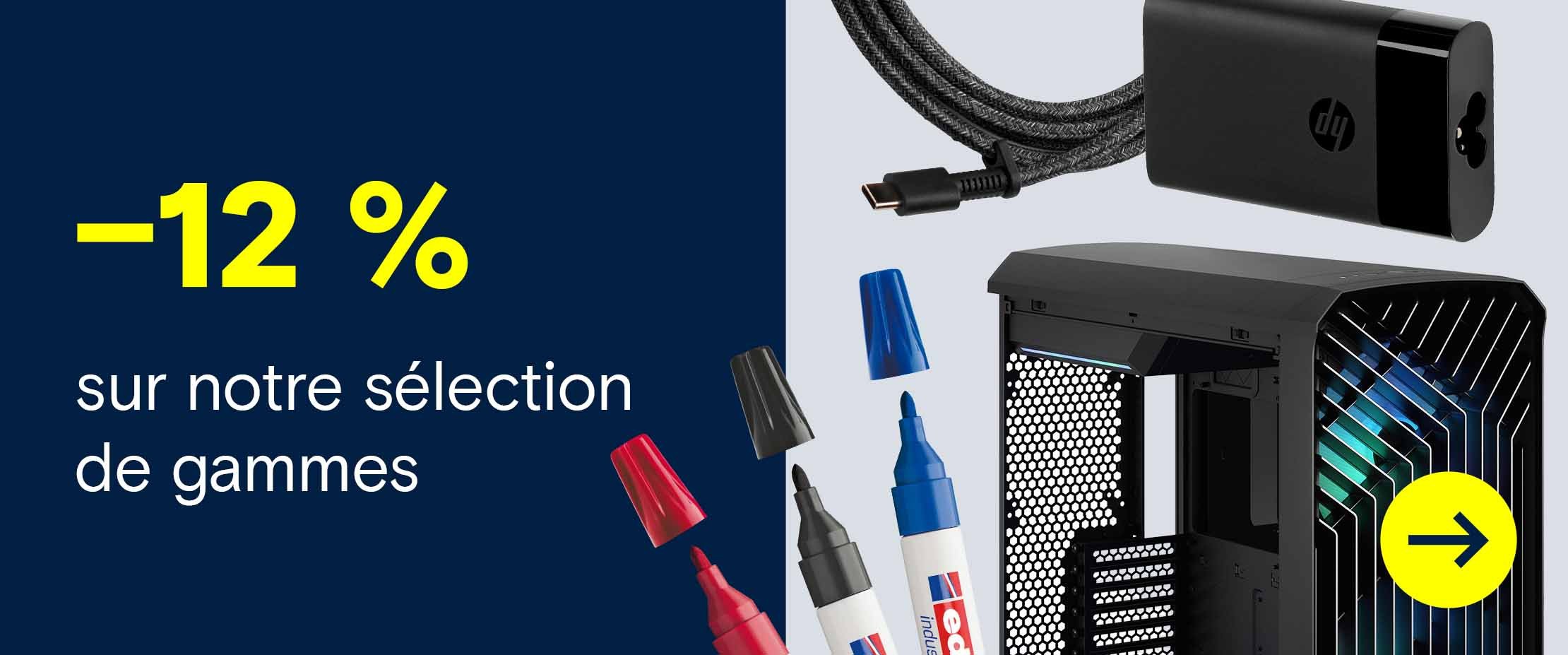 Vers les promotions remise sur les gammes Boîtiers PC, Blocs d'alimentation et Fournitures de bureau.