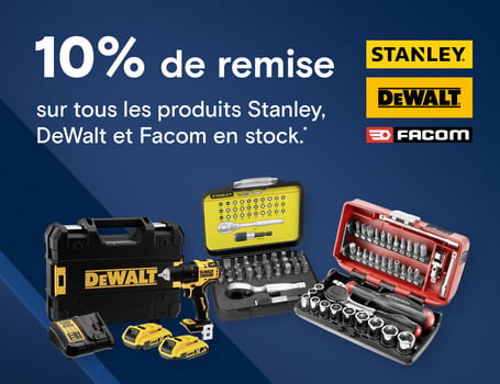 10% discount on Stanley, DeWalt & Facom*