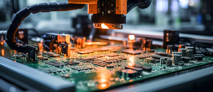 Miniaturisation de l'électronique - Circuit imprimé dans un environnement de production protégé contre les décharges électrostatiques