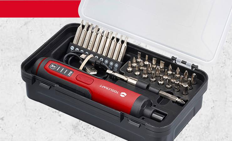 Vers TOOLCRAFT – Tournevis droit 3.6 V 29 pc(s)