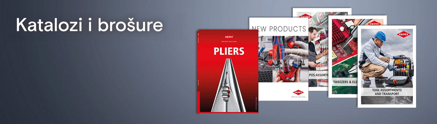 Asortiman Knipex alata, s oštrim fokusom na najvažniji. Tekst: Knipex kvaliteta – Proizvedeno u Njemačkoj.