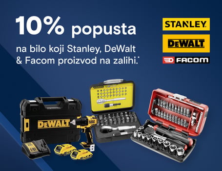 10% discount on Stanley, DeWalt & Facom*