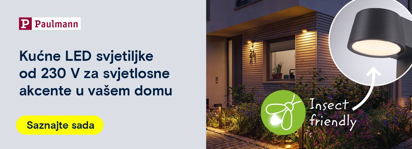 La société Paulmann fait de la publicité pour les luminaires LED "House230V" pour l'éclairage domestique avec la mention "Insect friendly"