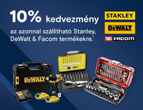 10% discount on Stanley, DeWalt & Facom*