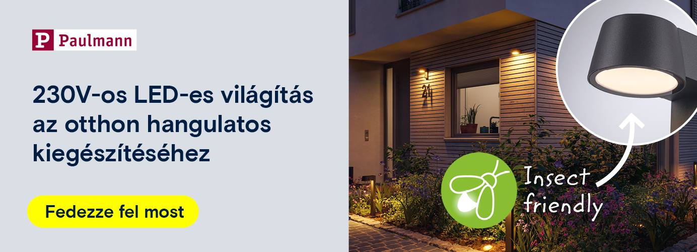  A Paulmann a „House230V” LED-es lámpatesteket a háztartási világításhoz a „rovarbarát” állítással hirdeti.