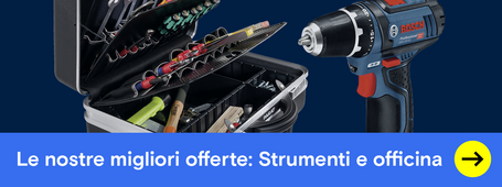 Immagine con testo per promuovere gli utensili per l'officina