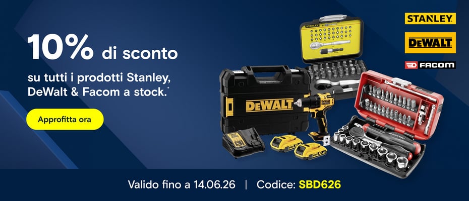 Stanley, DeWalt & Facom - 10% discount