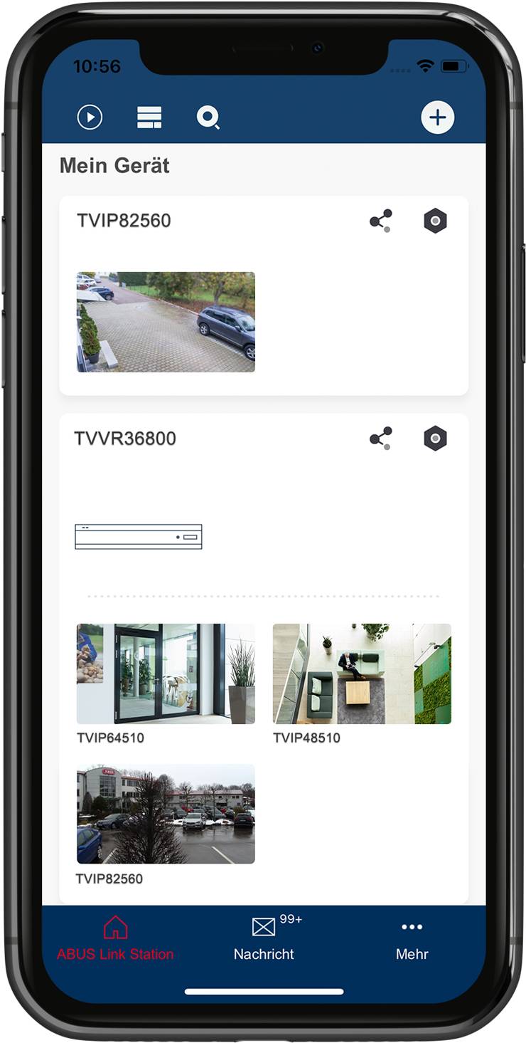 Applicazione dell'app su un iPhone