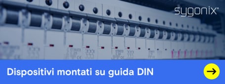 Un'immagine che mostra le apparecchiature Sygonix da incasso su guida DIN