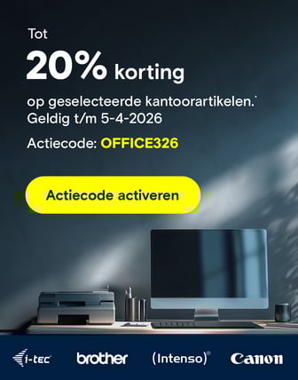 20% korting op geselecteerde kantoorartikelen *