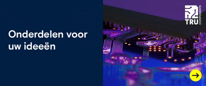 Afbeelding met printplaat en logo van Tru components
