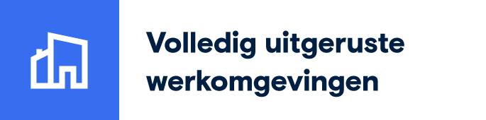 Een abstract wit huissymbool op een lichtblauw vierkant.