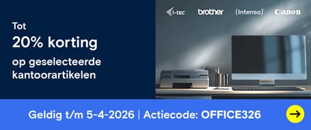 20% korting op geselecteerde kantoorartikelen *