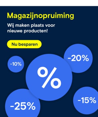 Afbeelding van kortingspercentages voor de magazijnopruiming