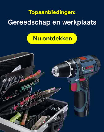 Afbeelding met tekst om gereedschap voor de werkplaats te promoten