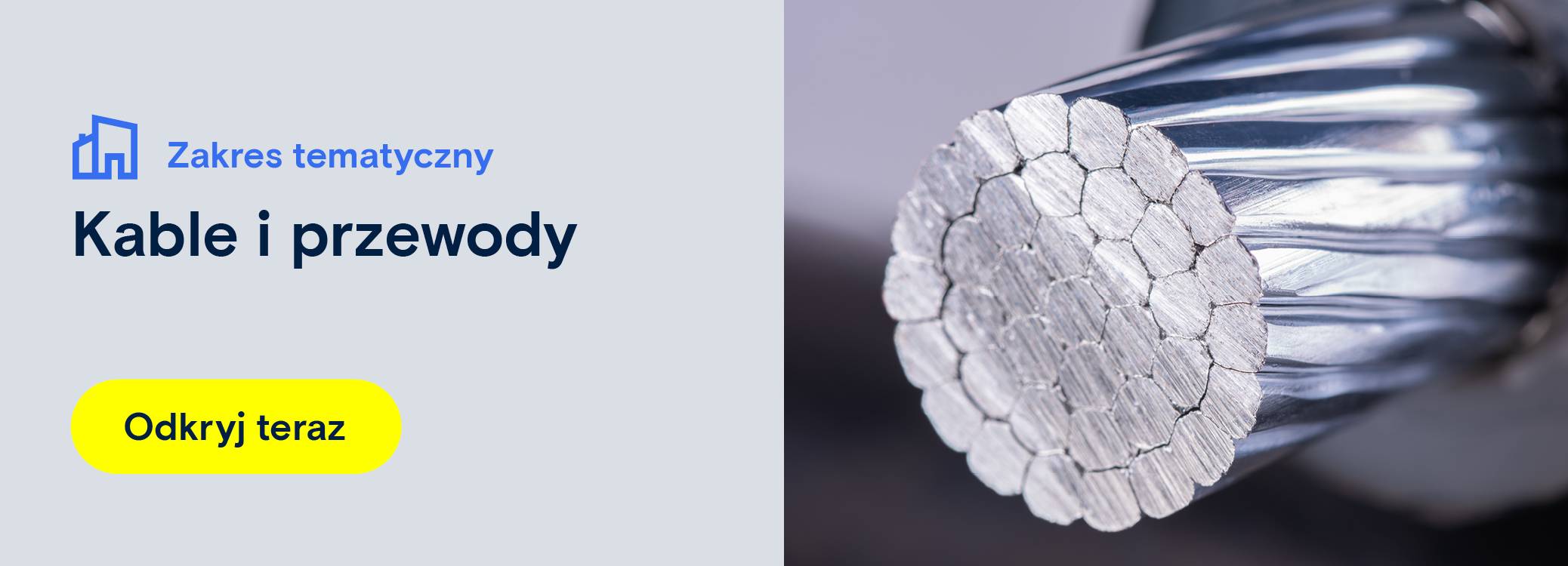 Reklama kabli i przewodów. Przekierowanie na stronę produktu dotyczącą kabli i przewodów.