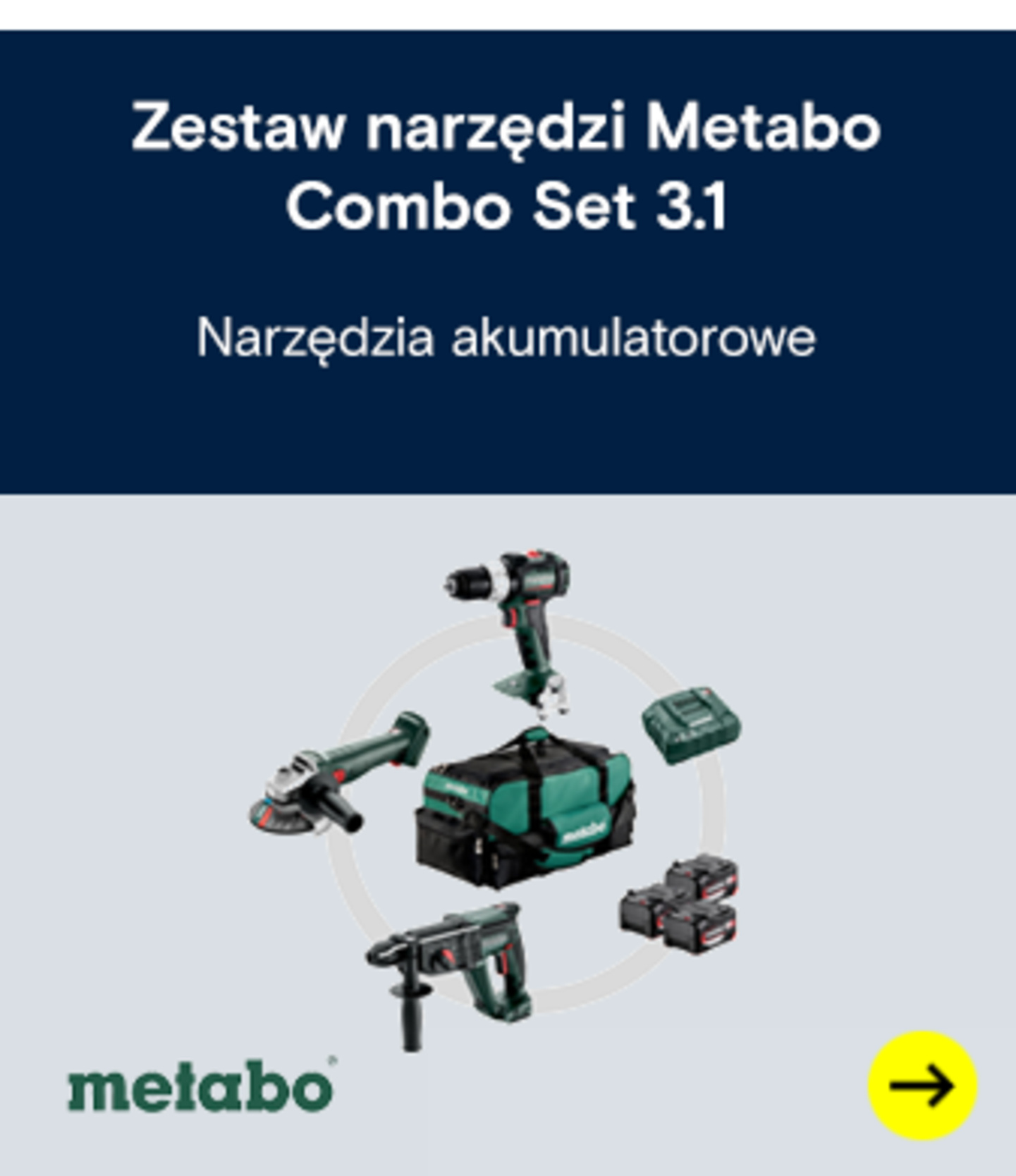 Zestaw narzędzi Metabo Combo Set 3.1