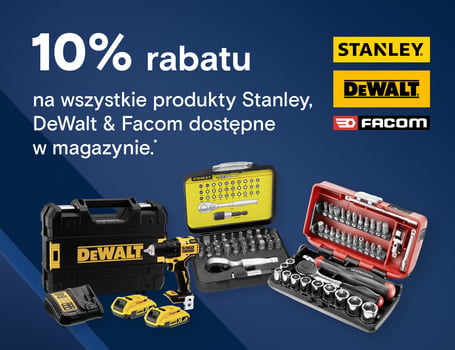 10% discount on Stanley, DeWalt & Facom*