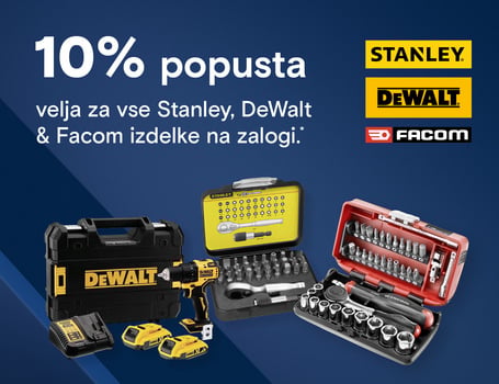 10% discount on Stanley, DeWalt & Facom*