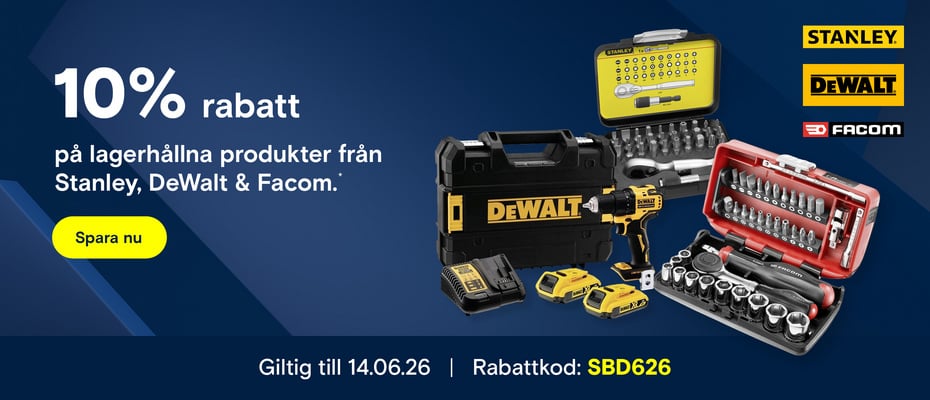 Stanley, DeWalt & Facom - 10% discount