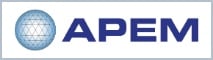 Markenlogo von APEM mit einer grauen Umrandung. Linkt zum APEM Markenshop