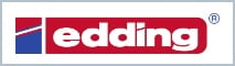 Markenlogo von edding mit grauer Umrandung. Linkt zum edding Markenshop