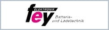 Markenlogo von Fey Elektronik mit einer grauen Umrandung. Linkt zum Fey Elektronik Markenshop