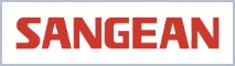 Logo von Sangean, roter Schriftzug "Sangean"