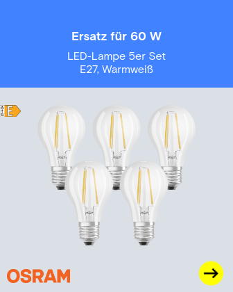 Osram LED-Lampe 5er Set E27 Warmweiß