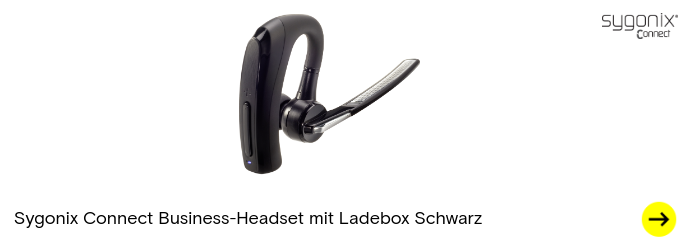 Sygonix Connect Business-Headset mit Ladebox Schwarz