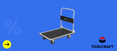 Wózek platformowy, składany, z hamulcami TOOLCRAFT